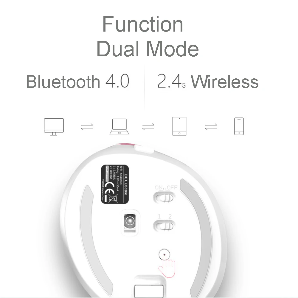 Delux M618 беспроводная Bluetooth 4,0 Вертикальная перезаряжаемая RGB игровая мышь с ковриком для мыши Бесплатные эргономичные Мыши для ПК ноутбука