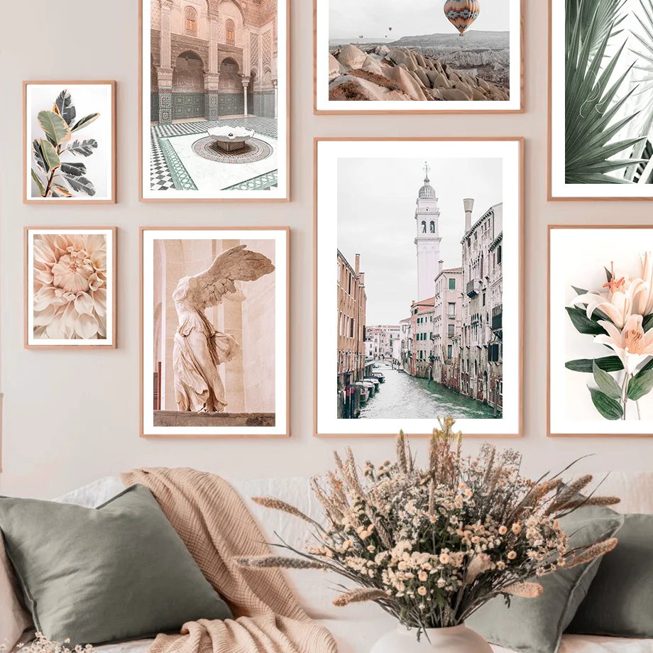 

City Scenery Lily Monstera Dahlia Venice Cappadocia Quote Nordic Wall Art Canvas Painting Posters And Prints Living Room Decor