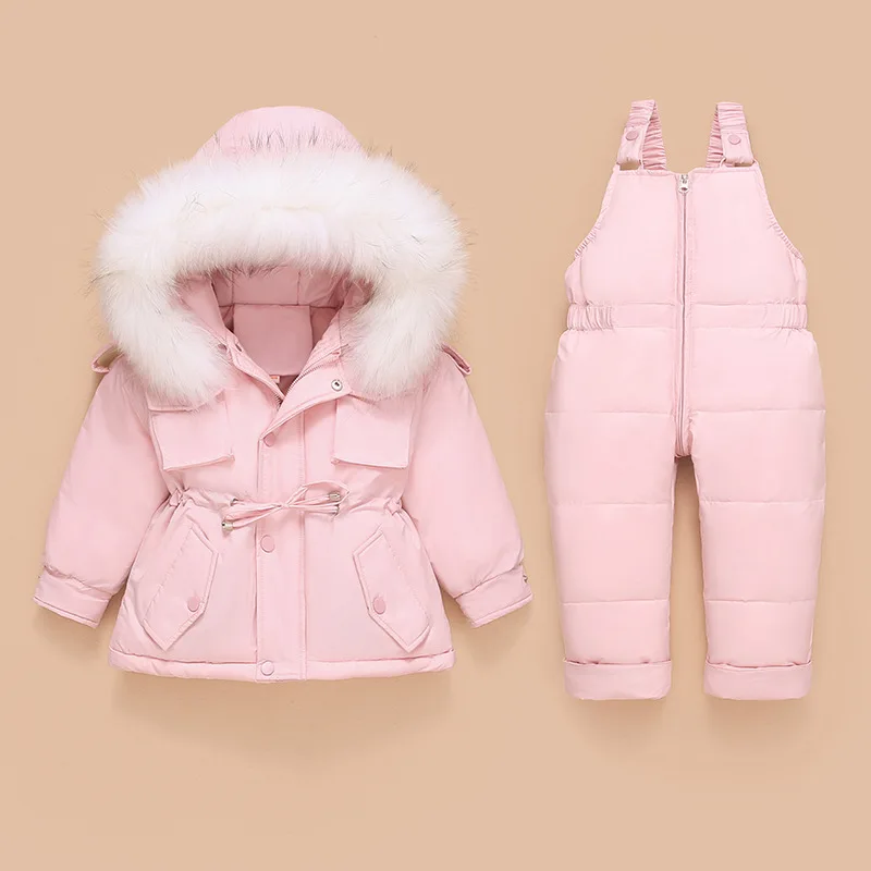 Children Down Coat Jacket Kids Toddler Jumpsuit Baby Girl Boy Clothes Winter Outfit Snowsuit Overalls 2 Pcs Clothing Sets | Детская