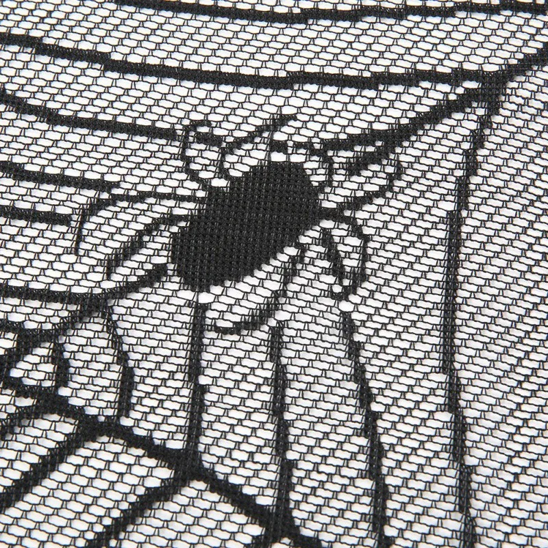 Паутина дизайн Хэллоуин круглая скатерть покрытие стола Черное кружево