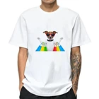 Мужская Повседневная футболка с 2D принтом, белая футболка с круглым вырезом и короткими рукавами, топ для боксерской собаки и фитнеса с принтом кошки для мужчин, 2021