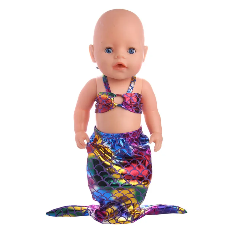 Сказочной русалки блестящей текстурой для 18 дюймов куклы и 43 см ухода за ребенком