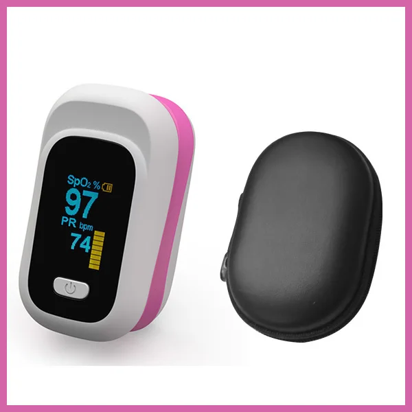 pink case JianYouCare, медицинский бытовой портативный цифровой Пульсоксиметр для пальцев, измеритель насыщения крови кислородом, SPO2, PR монитор PI - Цвет: pink case