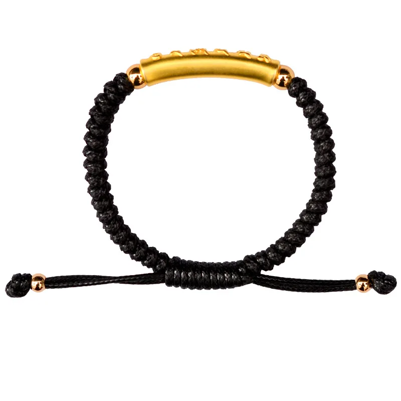 Браслеты и браслеты BOEYCJR с тибетской мантрой золотистого цвета ручная работа 999