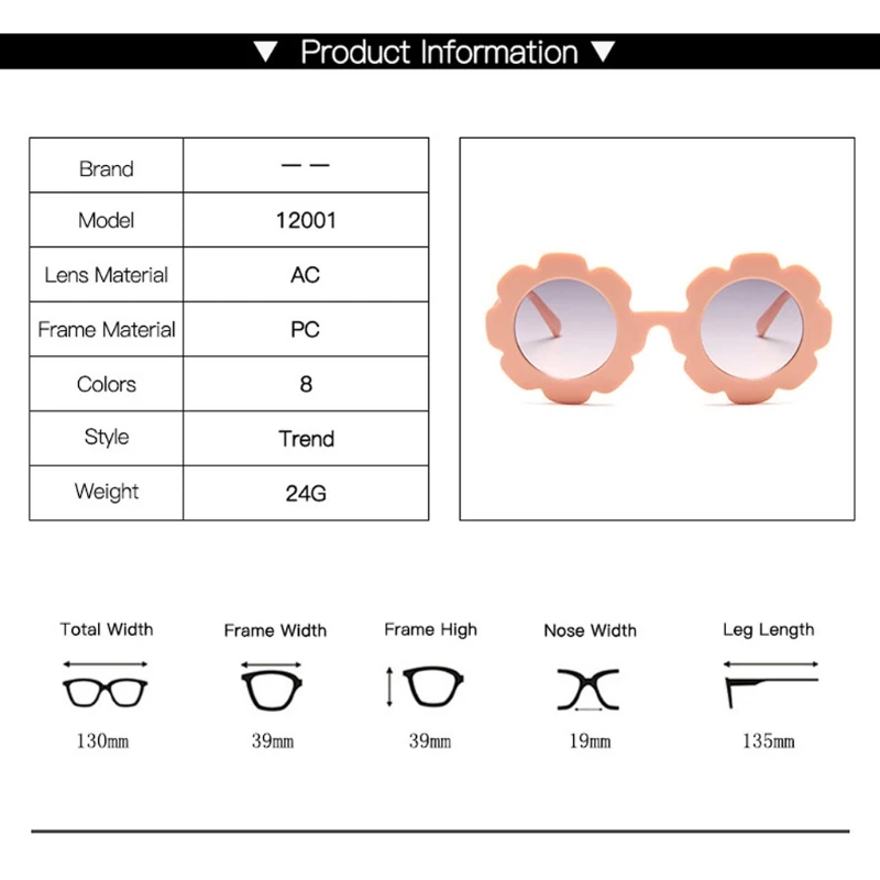 

Vintage Kids Flower Polarized Sunglasses Sunflower Edge Baby Uv400 Protection Outdoor Sports Eyewear Sunglasses For Girl