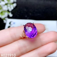 kjjeaxcmy boutique jewelry 925 sterling silver inlaid amethyst gemstone ladies ring popular