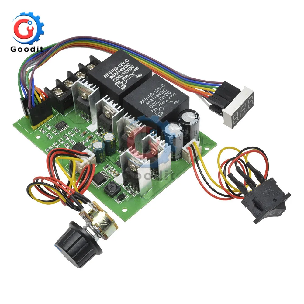 DC10 55V ШИМ контроллер скорости двигателя постоянного тока цифровой Дисплей 0 ~ 100%