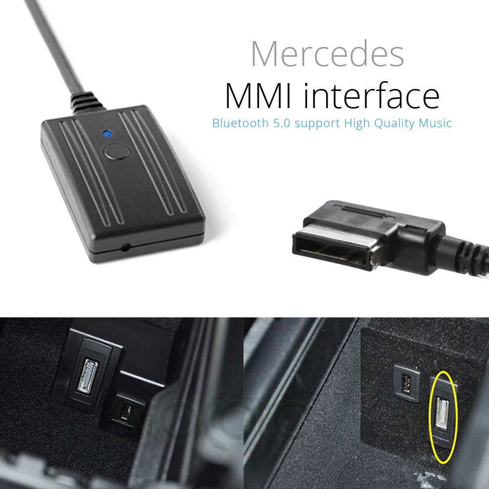 Bluetooth 5.0 Car Kit Phone Call Handsfree AUX Adapter for Mercedes Benz W212 S212 W205 MMI Media Interface Receiver MIC Input | Автомобили