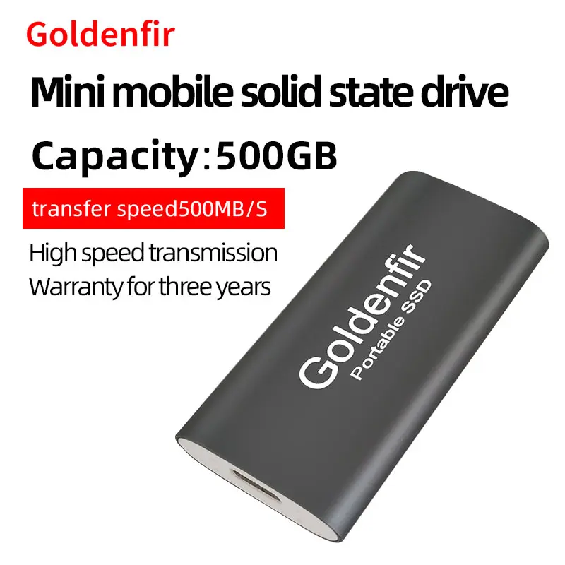 Goldenfir Mini Portable SSD 60GB 64GB 120GB 128GB 240GB 256GB 480GB 512GB 960GB 1TB USB 3.0 External Solid State Drive