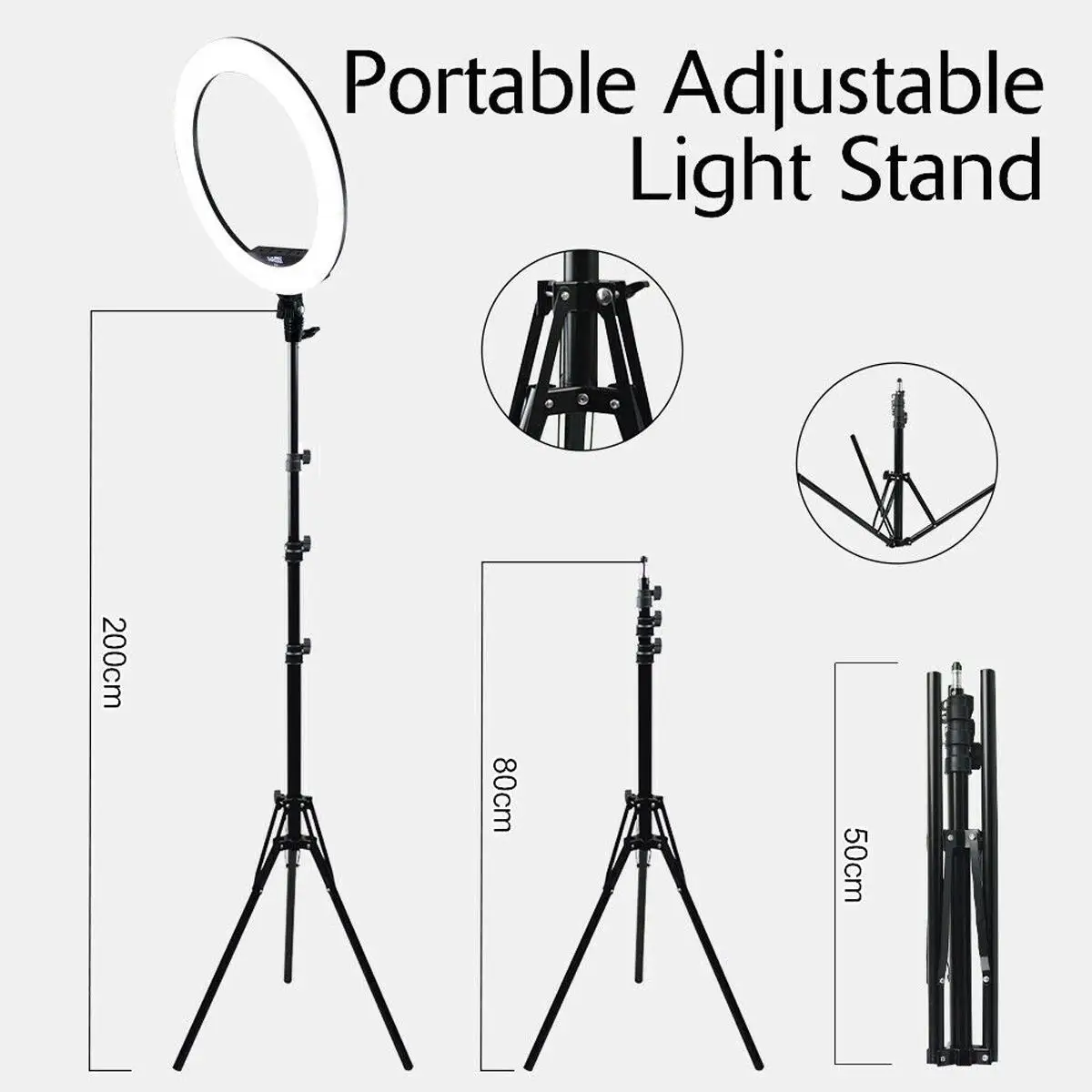 

10/12/19inch Photo Led Selfie Ring Light Phone bluetooth Remote Lamp Photography Lighting Tripod Holder for Photo Video