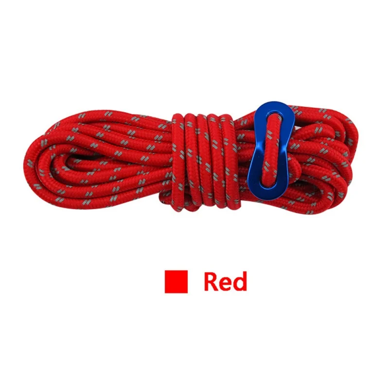 4m Reflective Paracord Outdoor Camping Tent Wind Rope 4mm Sun Shelter Awning With Aluminum Alloy Buckle | Спорт и развлечения