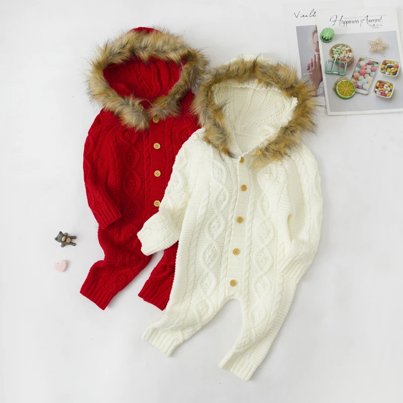 

2021 Autumn Winter New Baby Clothing Cute Infant Hooded Children's Clothes Rompers For Newborn Kids Romper Long Sleeve Jumpsuits