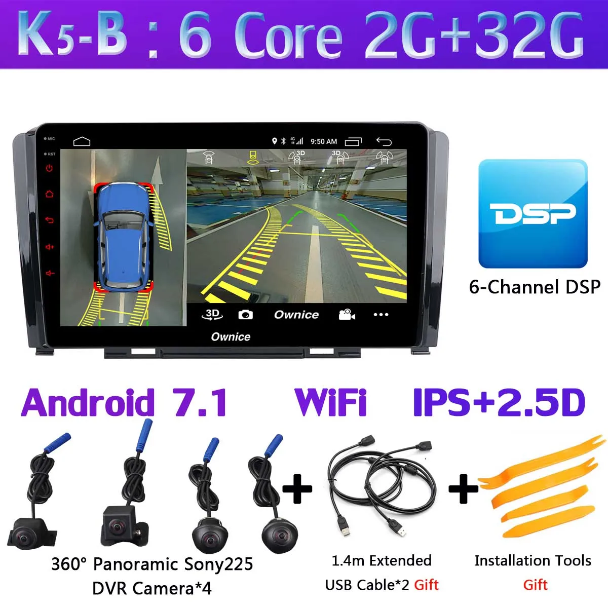 K5-B Ownice K1 K3 K5 K6 автомобильный dvd-плеер для Great Wall Hover Haval H6 2009- Автомобильный gps Радио DSP CarPlay стерео 360 ° панорамный - Цвет: K5-B