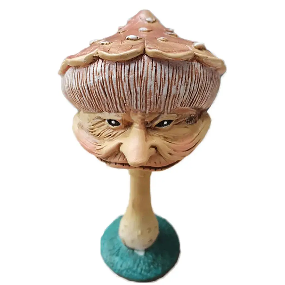 

Статуэтка с грибовидным лицом, изысканная резьба, фигурка старого лица с грибом, миниатюрная скульптура для сада, лужайки, декоративное укр...