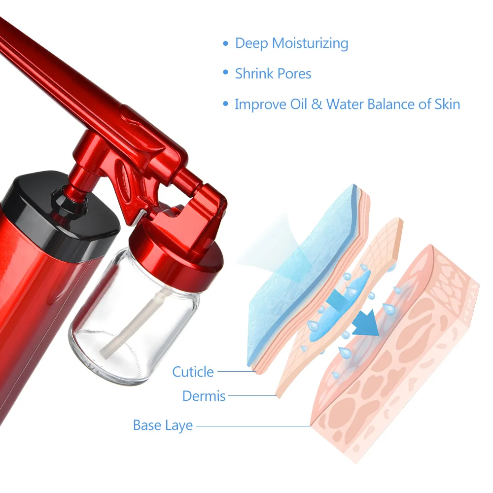 

Face Spray Nano Water Oxygen Facial Machine Mini Airbrush Compressor Gun Kit 0.3mm Nozzle Face Beauty Spa Machine