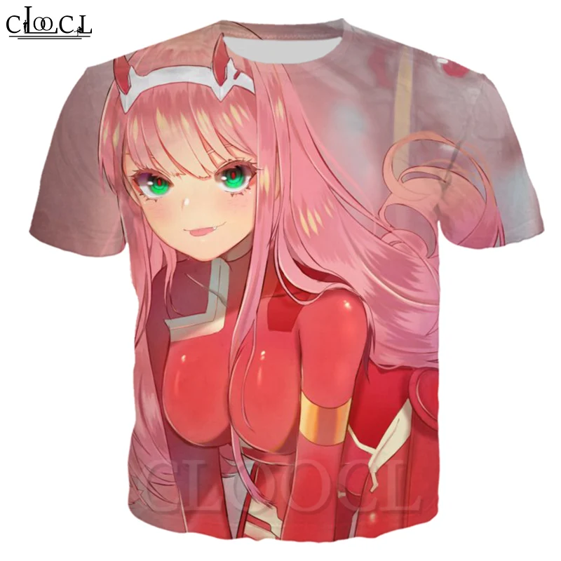 

CLOOCL Popular Anime Darling In The Franxx Zero Two 3D Print Fashion Unisex T-shirt Harajuku Style Shirts Streetwear Tops