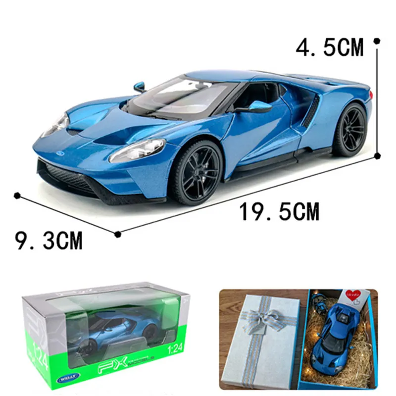 Welly 1:24 Ford GT автомобильный брелок для автомобильных ключей имитационная модель