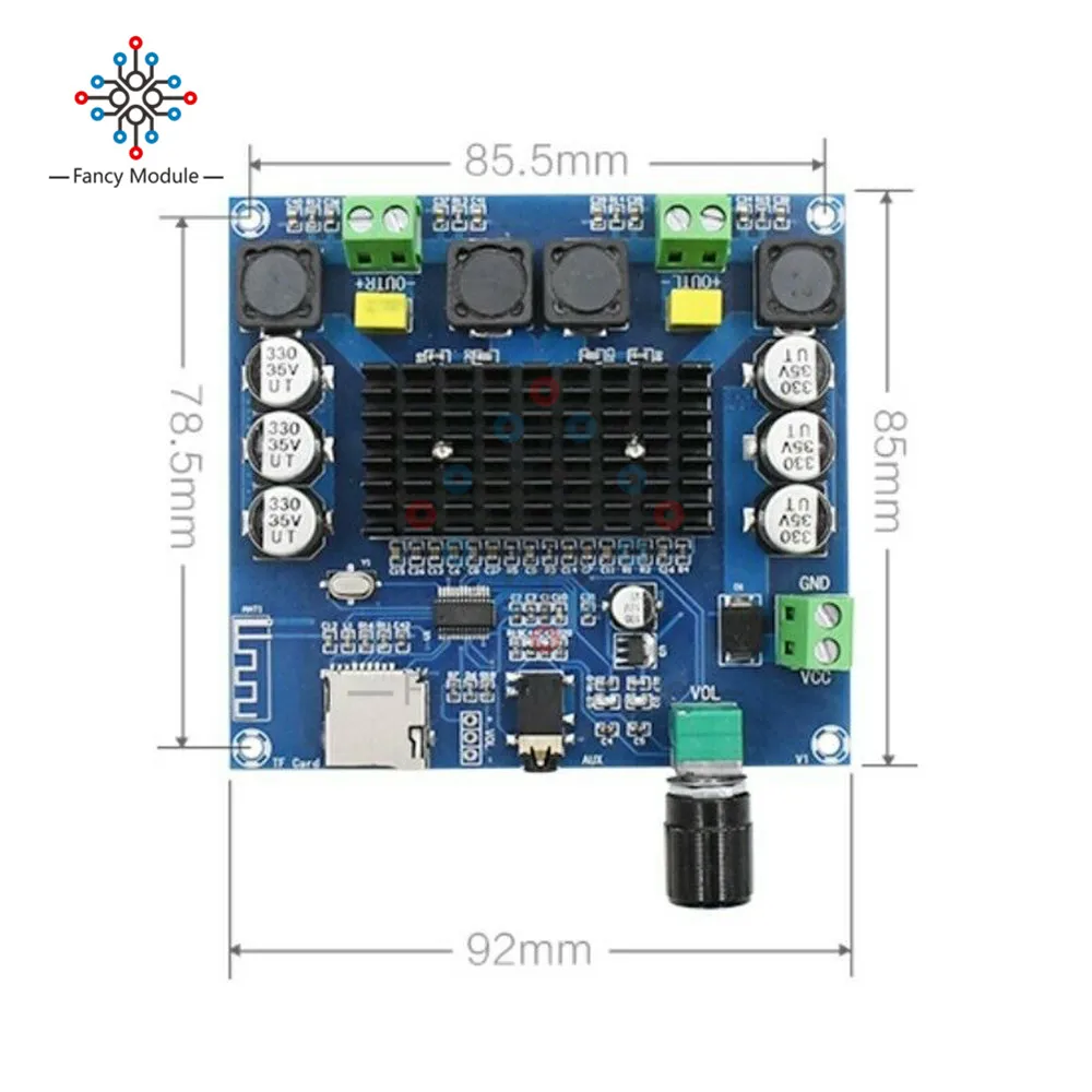 Плата цифрового усилителя мощности diymore XH A104 TPA3116 Bluetooth 4 1 2x50 Вт стереомодуль