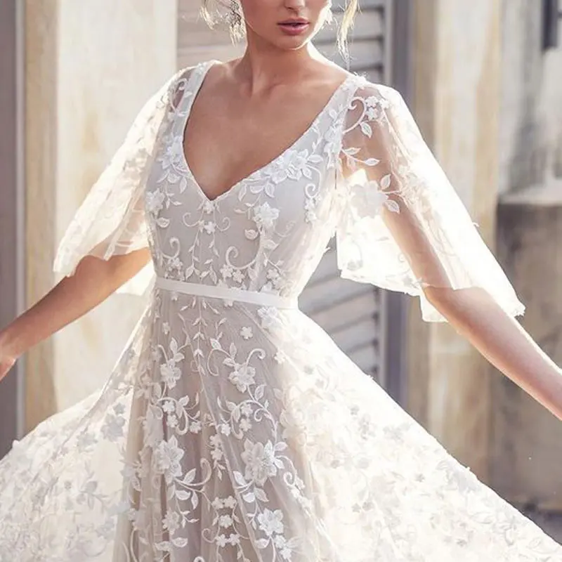 Женское длинное вечернее платье Элегантное Белое Кружевное Платье макси с