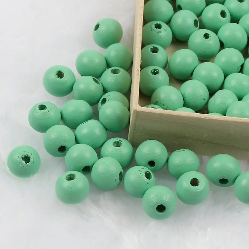 Бусины деревянные разноцветные с отверстиями 8/10/12 мм 200 шт. 50-для