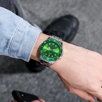 top womens watches luxury men watches green clock luminous lover watch military stainless steel friend gift quartz wristwatch