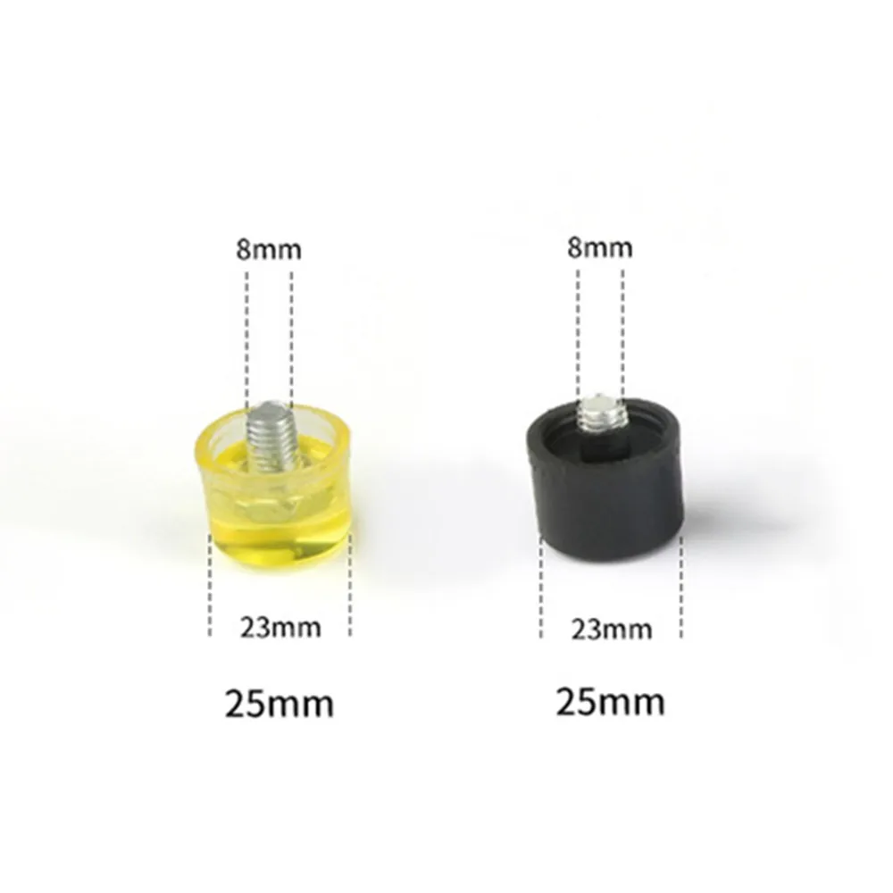 

1 Pair Double Face Tap Rubber Hammer Head 25-40mm Yellow And Black Nylon Heads Anti-Oil Anti-Slip 25/30/35/40mm Hammer Heads
