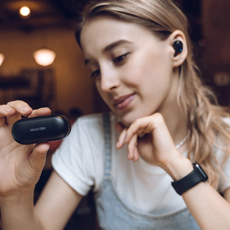 Mixcder T1 Bluetooth Earphone TWS Bluetooth V5.0 Wireless Headphones CVC8.0 Noise Cancelling Sports Headset Handsfree With Mic