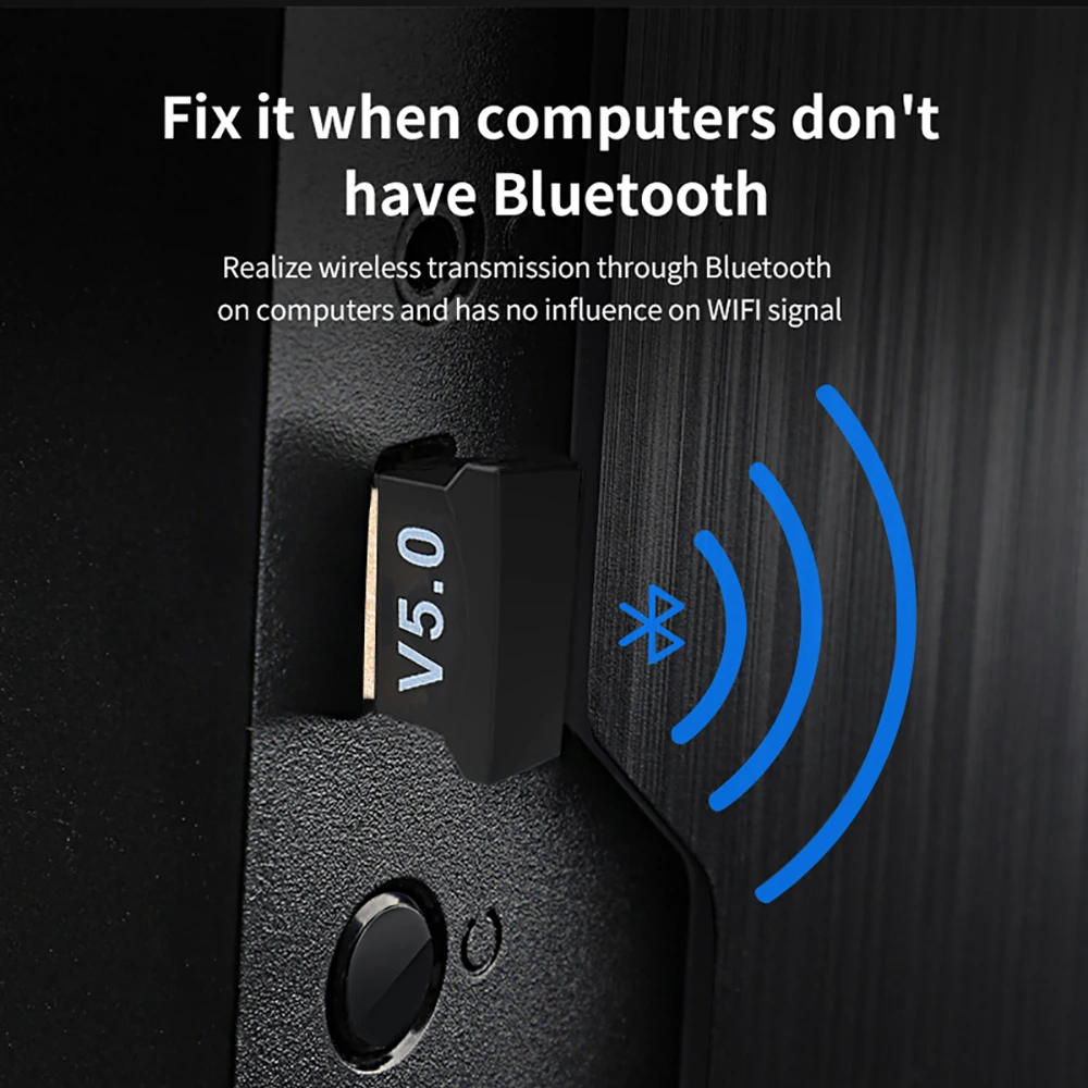 

USB Bluetooth 5.0 Adapter Transmitter Bluetooth Receiver Audio Bluetooth Dongle Wireless USB Adapter for Computer PC Laptop d