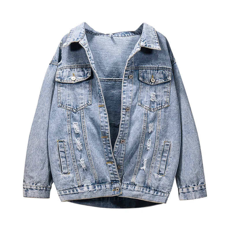 Женская джинсовая куртка ZQLZ размера плюс новинка 2021 свободное осеннее джинсовое