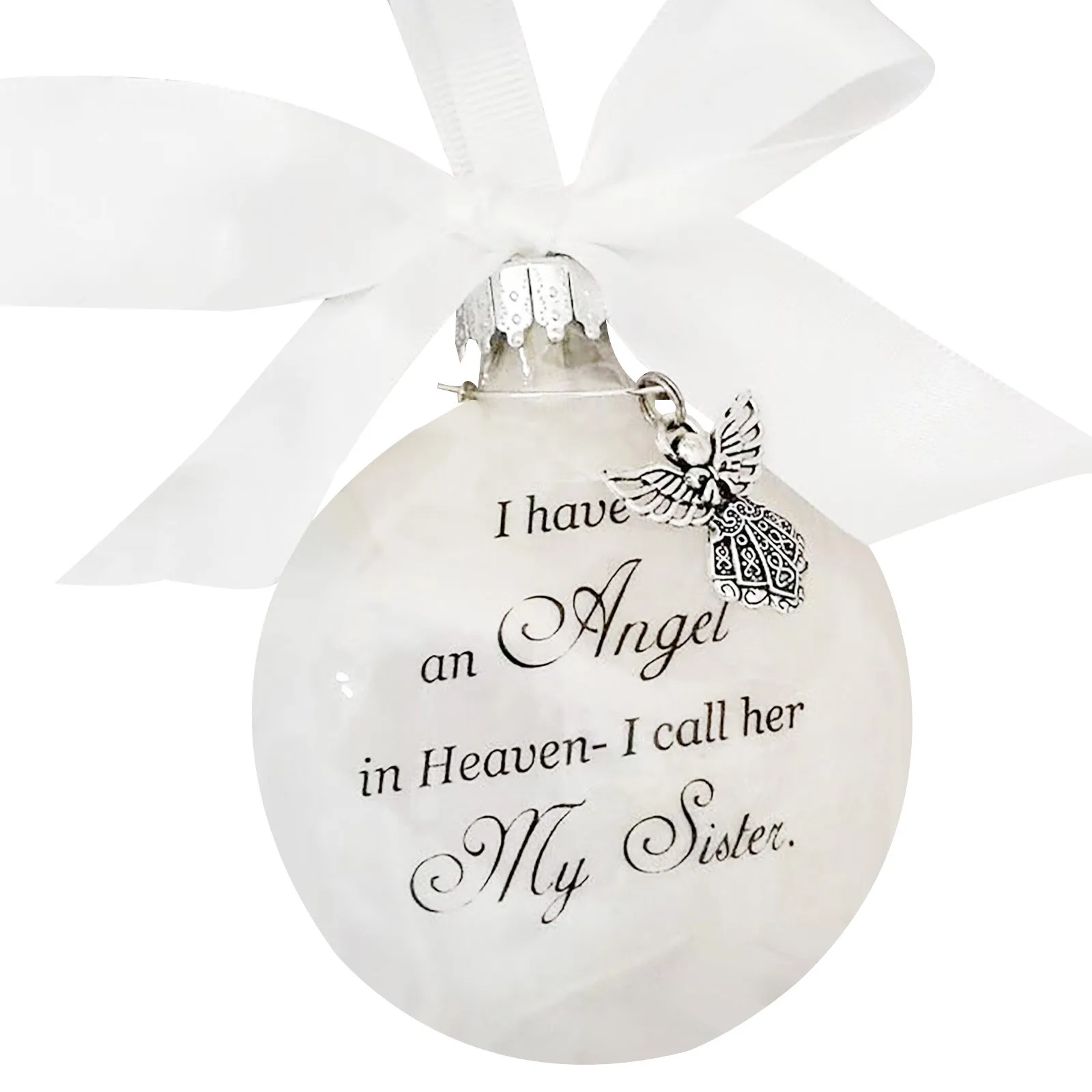 

Feather ball - A Piece of My Heart Is In Heave Memorial Ornament DIY Hanging Pendant Gifts For Mom Dad Family Decor Ball Pendant