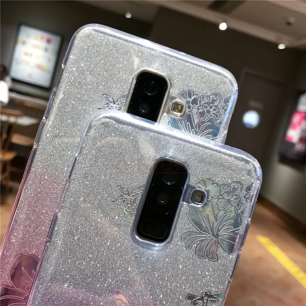 Чехол из ТПУ с градиентным цветком и блестками для Nokia 7,1 Plus 5,1 3,1 Nokia 6 5 6 8 9, мягкие блестящие чехлы для телефонов