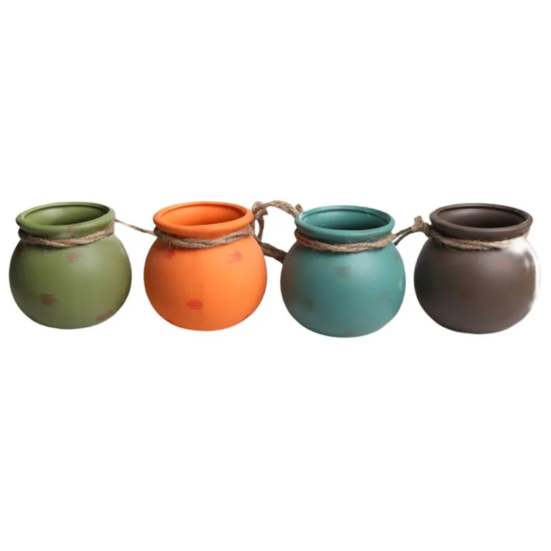 

Mini Ceramic Succulent Flower Pot New Cute Solid Color Flower Ceramics Succulent Planter Pot Home Office Decor Plant Bottle