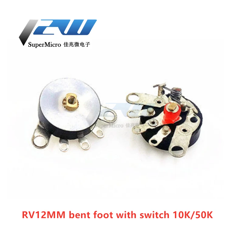 Радиопотенциометр RV12MM B503 B103 B10K B50K с переключателем 10 шт./лот | Обустройство дома