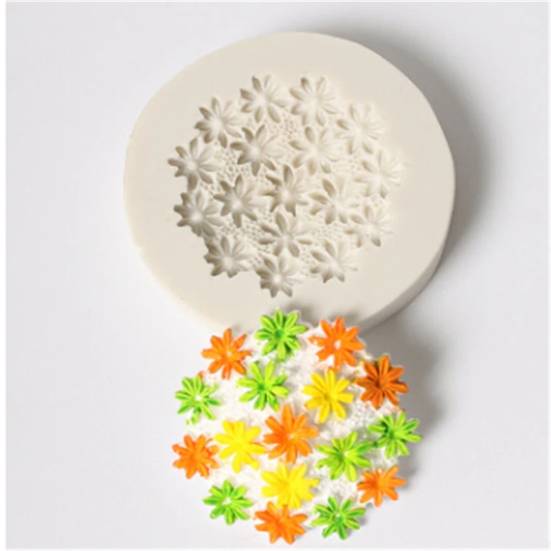 3D маленькие цветы текстура силиконовые формы Фигурное мыло Кухня кекс сделай сам