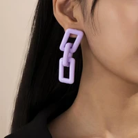 jusieber green acrylic resin chain earrings for women girl candy color punk drop earring hip hop streetwear jewelry new gifts