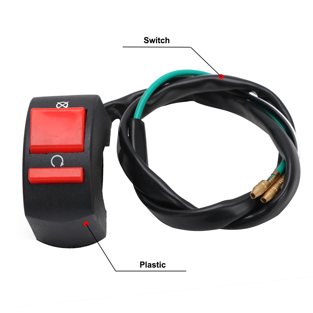 

Motorcycle Universal Switches Bullet Connector Handlebar Push Stop Start Kill Flameout Switch Button For Dirt Pit Bike ATV