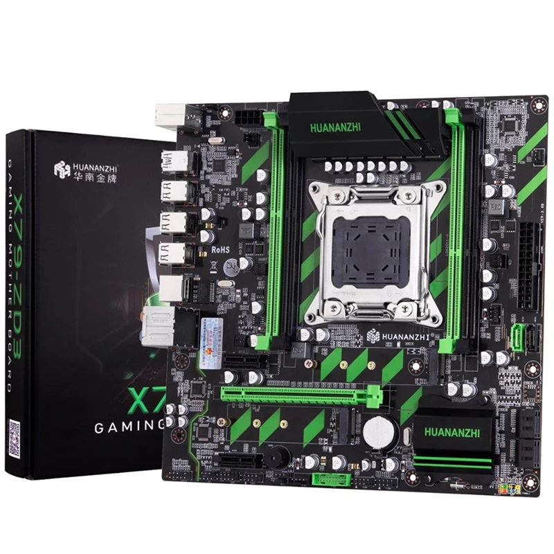 HUNNANZHI X79-ZD3 X79 M-ATX USB3.0 SATA3 PCI-E NVME SSD M.2 64G четыре канала поддержка памяти REG ECC и Xeon E5 CPU LGA