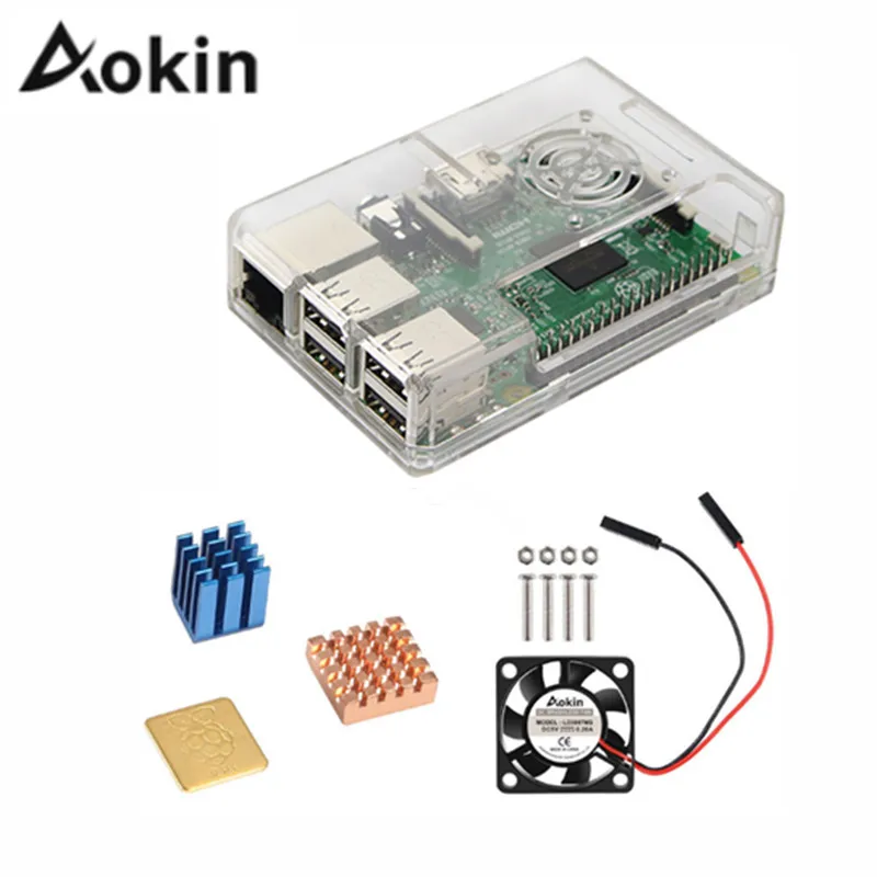 Чехол для Raspberry Pi 3 из АБС пластика чехол с охлаждающим вентилятором и радиатором 1