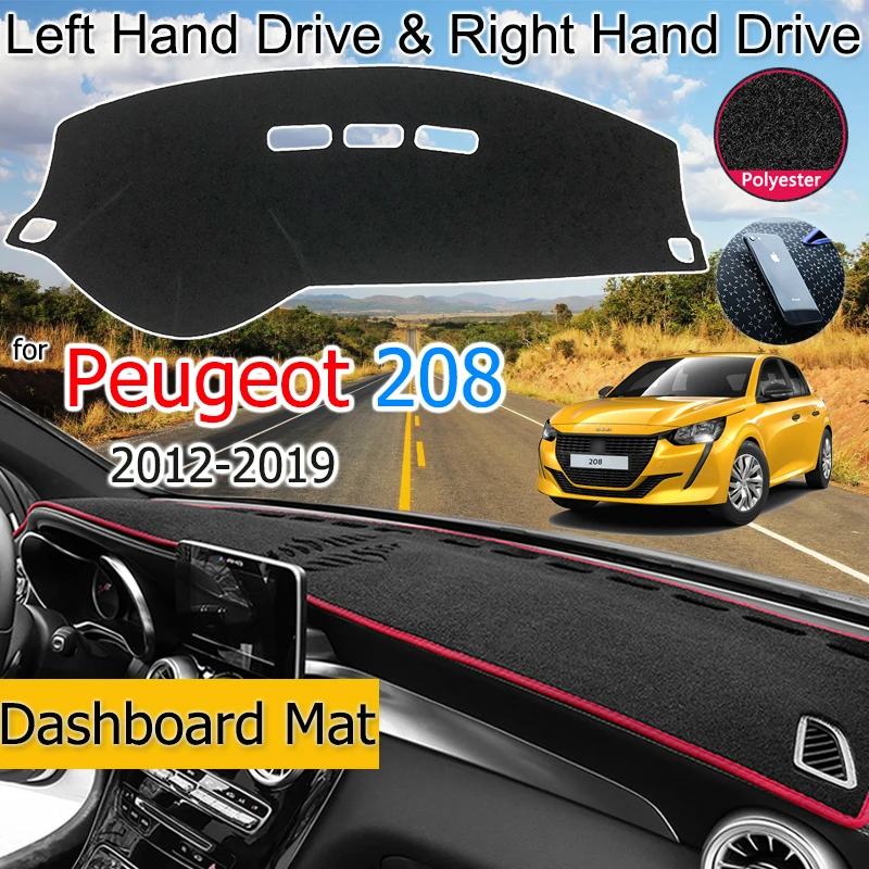 Противоскользящий коврик для Peugeot 208 2012 ~ 2019 Накладка приборной панели