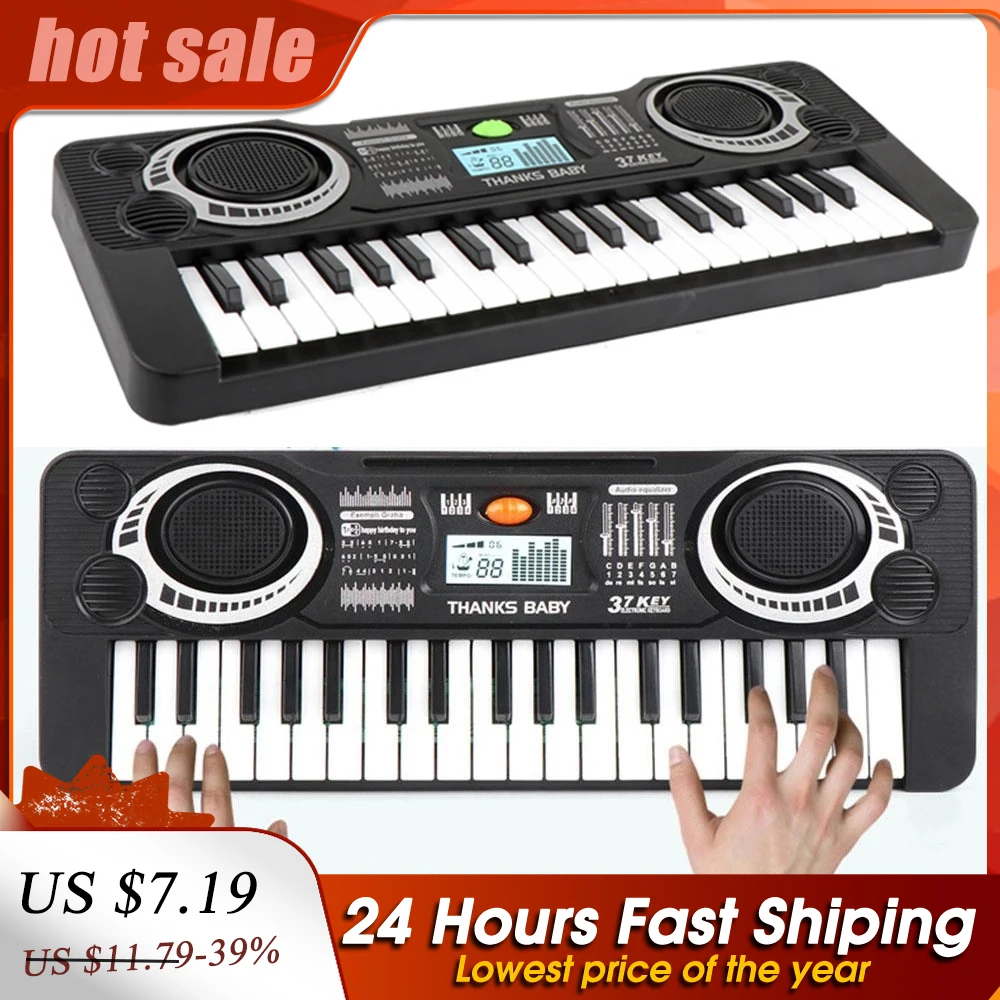 

Musical Toys Kids Piano 37 Keys Mini Electronic Organ Musical Piano Teaching Keyboard Educational Toys For Kids Music Keyboard