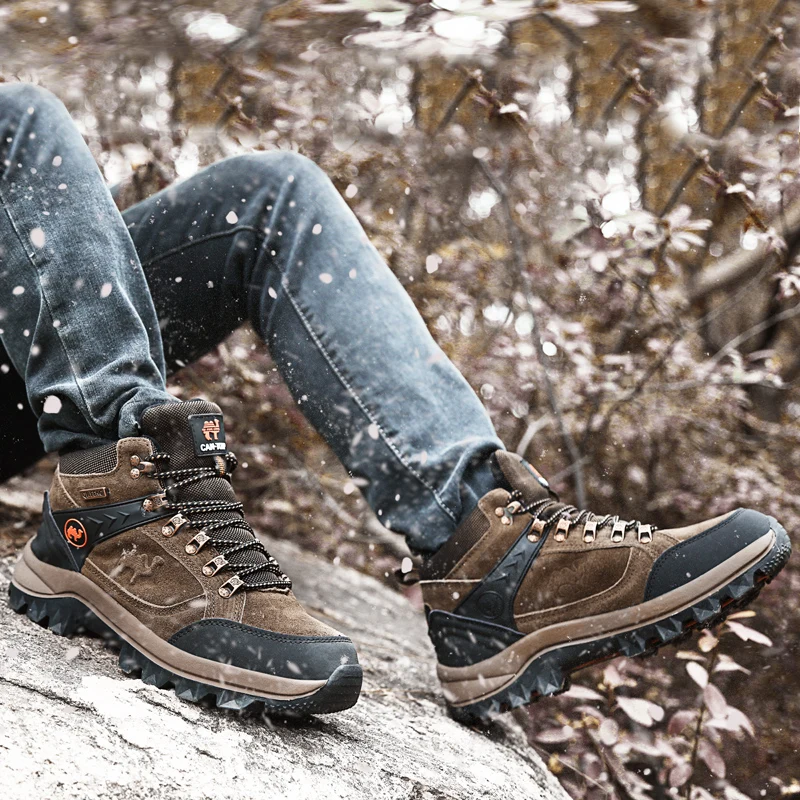 

2020 Winter Men Boots Men's Leather Shoes Fashion Snow Boots Shoes Sneakers Ankle Shoes Keep Warm Footwear Sapatillas Hombre