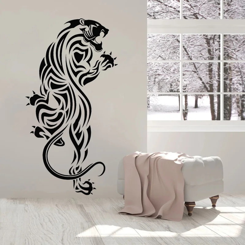 

Panther Wall Decal Cheetah Vinyl Decal Predator Animal Jaguar Mural Cool Living Room Removable Decor Home Decoration 3803