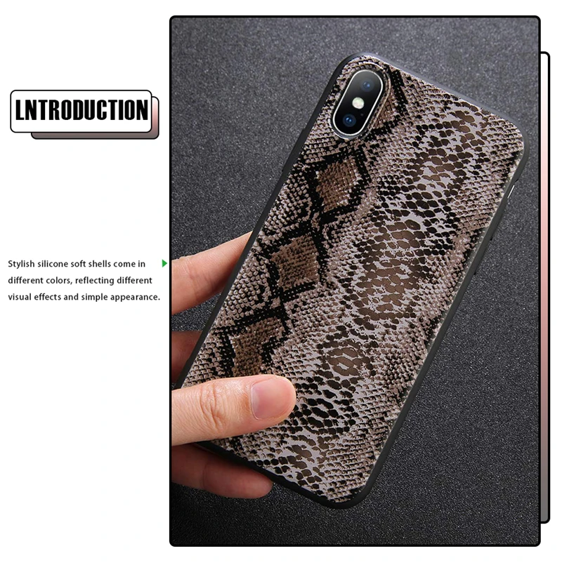 Lovebay чехол кожа змеи, зерно телефонные чехлы для iphone X Case мягкий Животные Печатный чехол-накладка на заднюю крышку для iphone 6 6S 7 8 плюс XS Max X XR