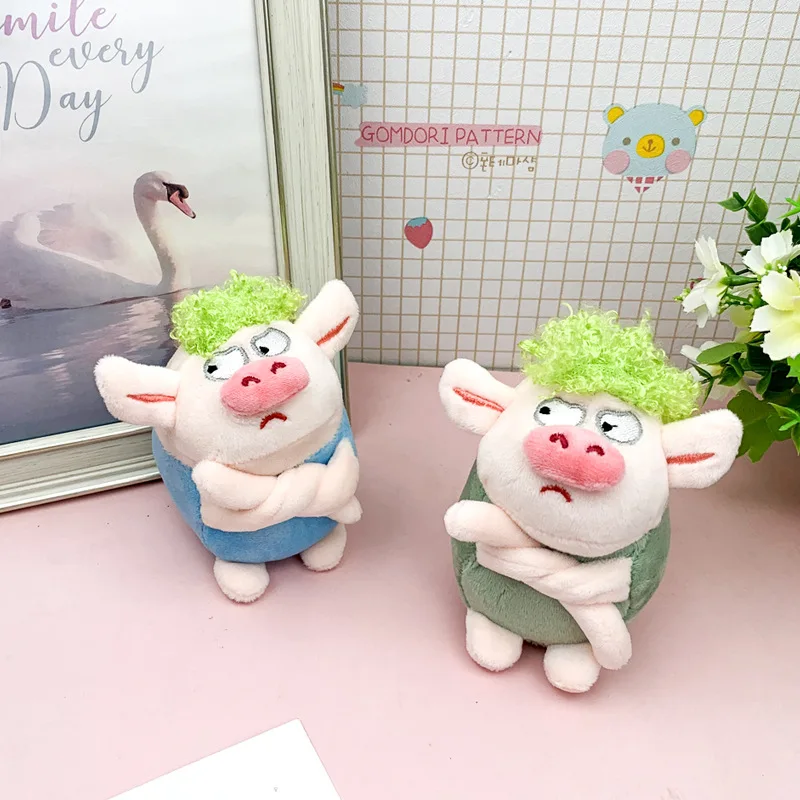 

Fashion Cartoon Angry Green Hairy Pig Keychain Anime Keychain Woman Men Bag Keychain Charms Cute Key Chain Accessories Jewelry