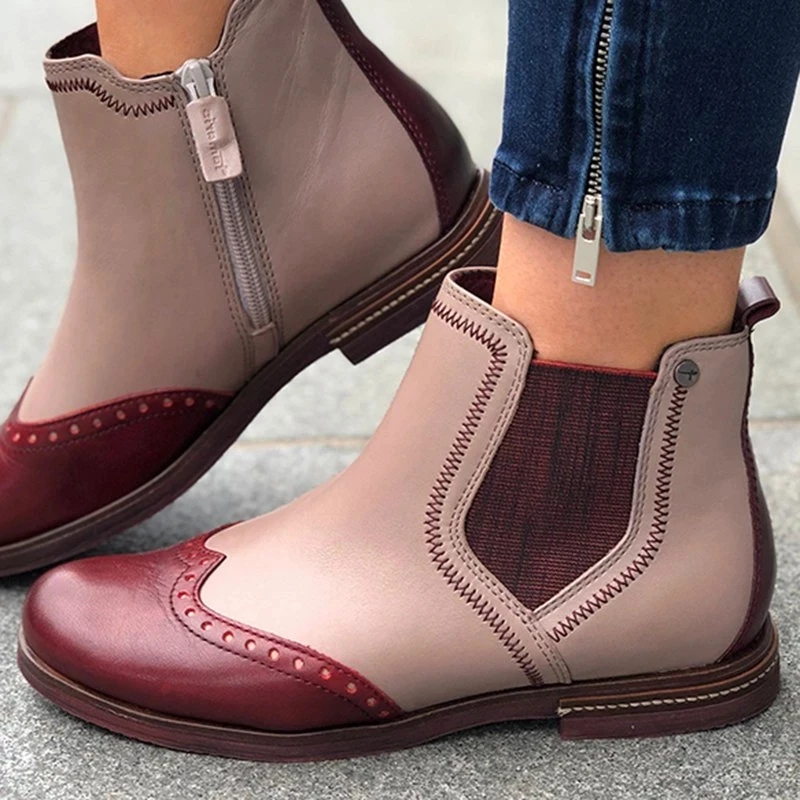 MoneRffi/Модные женские ботинки сезон осень-зима из искусственной кожи с боковой