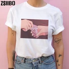 Женская рубашка, Винтажная футболка из веганского трикотажа в стиле панк, женская рубашка, топы, одежда с принтом, футболка в стиле Харадзюку, футболка