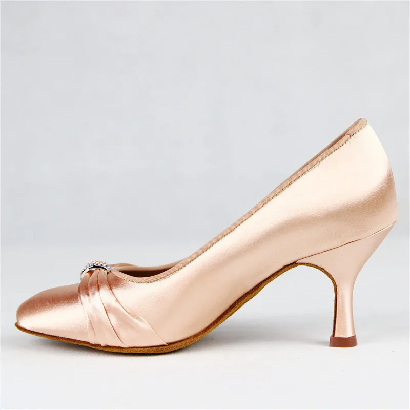 Женская танцевальная обувь для бальных танцев BD 169 свежий атласный Высокий