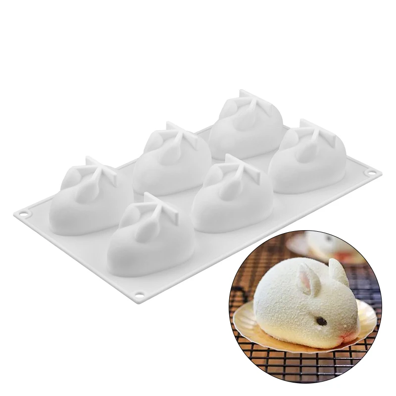

3D Easter Bunny Silicone Mold for Baking Rabbit Shape French Dessert Mousse Cake Mold Baking Accessories and Cake Decorating