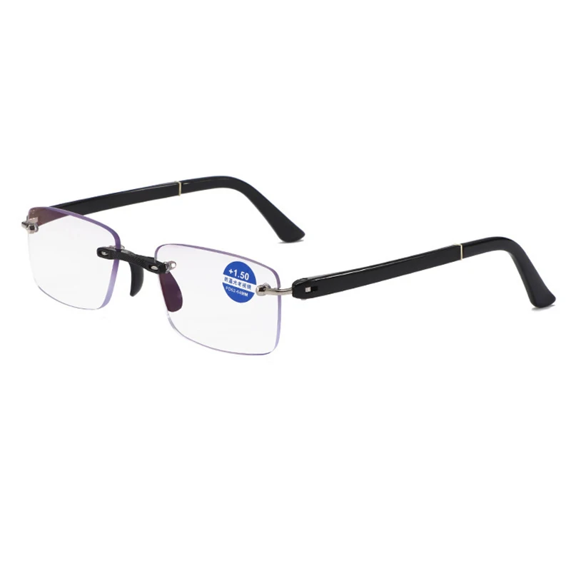 Мужские качественные очки для чтения без оправы с металлическими линзами