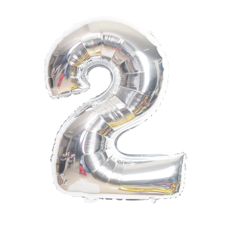 Воздушные шары из фольги в виде цифр золотистые и Серебристые для дня рождения